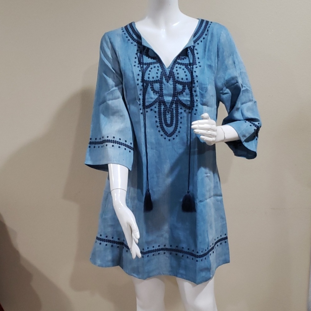 Umgee, washed dye embroidery dress/tunic